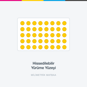 Görme engelliler için sarı hissedilebilir yürüme yüzeyi uyarı deseni